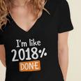 Senior 2018 Shirt I'm Like 2018 Done Class Graduation Women's Jersey Short Sleeve Deep V-Neck Tshirt