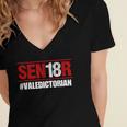 Senior 2018 Valedictorian School Colors Graduation Women's Jersey Short Sleeve Deep V-Neck Tshirt