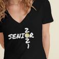 Senior 2021 Volleyball Graduation Shirt Women's Jersey Short Sleeve Deep V-Neck Tshirt