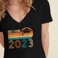 Senior 2023 Retro Class Of 2023 Seniors Graduation 23 Women's Jersey Short Sleeve Deep V-Neck Tshirt