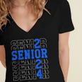 Senior 2024 Graphic Class Of 2024 Graduation Graphic Women's Jersey Short Sleeve Deep V-Neck Tshirt
