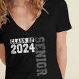 Senior 2024 Class Of 2024 Seniors Graduation 2024 Senior 24 Women's Jersey Short Sleeve Deep V-Neck Tshirt