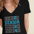 Senior 2024 Graduation Class Of 2024 Senior Boys Girls Women's Jersey Short Sleeve Deep V-Neck Tshirt