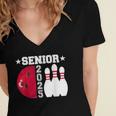 Senior 2025 Bowling Player Class Of 2025 Graduation Seniors Women's Jersey Short Sleeve Deep V-Neck Tshirt