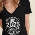 Senior 2025 Cheer Team Mom High School Graduation Outfit Women's Jersey Short Sleeve Deep V-Neck Tshirt