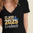 Senior 2025 Class Of 2025 Senior Graduate 2025 Graduation Women's Jersey Short Sleeve Deep V-Neck Tshirt