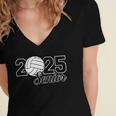 Senior 2025 Volleyball Mom High School Graduation Outfit Pro Women's Jersey Short Sleeve Deep V-Neck Tshirt