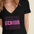 Senior 2026 Class Of 2026 Boys Girls Matching Graduation Women's Jersey Short Sleeve Deep V-Neck Tshirt