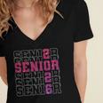 Senior 2026 Class Of 2026 Graduation 2026 Pink Girl Women Women's Jersey Short Sleeve Deep V-Neck Tshirt
