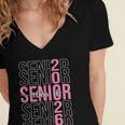 Senior 2026 Class Of 2026 Seniors Graduation 2026 Girl Women Women's Jersey Short Sleeve Deep V-Neck Tshirt