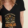 Senior 2026 Final Chapter Retro Book Lover Last First Day Women's Jersey Short Sleeve Deep V-Neck Tshirt