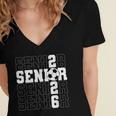 Senior 2026 Soccer Player Class Of 2026 Senior Graduation Women's Jersey Short Sleeve Deep V-Neck Tshirt