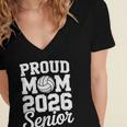 Senior 2026 Volleyball Mom High School Graduation Outfit Women's Jersey Short Sleeve Deep V-Neck Tshirt