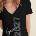 Senior 2027 Class Of 2027 Shirt Graduation Women's Jersey Short Sleeve Deep V-Neck Tshirt
