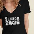 Senior Bowling Class Of 2026 Graduation School Graduate Women's Jersey Short Sleeve Deep V-Neck Tshirt