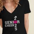 Senior Cheerleader Cheer Class Of 2025 Graduation Graduate Women's Jersey Short Sleeve Deep V-Neck Tshirt