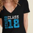 Senior Class 18 Shirt Graduation Apparel T-Shirt Women's Jersey Short Sleeve Deep V-Neck Tshirt