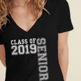 Senior Class Of 2019 19 Shirt High School Graduation Women's Jersey Short Sleeve Deep V-Neck Tshirt