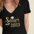 Senior Class Of 2023 Graduation Graduate Women's Jersey Short Sleeve Deep V-Neck Tshirt