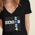 Senior Class Of 2024 Bowling First Day Of School Graduation Women's Jersey Short Sleeve Deep V-Neck Tshirt