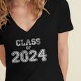 Senior Class Of 2024 Shirts Senior Graduation Women's Jersey Short Sleeve Deep V-Neck Tshirt