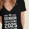 Senior Class Of 2025 Shirt High School Graduation 2025 Women's Jersey Short Sleeve Deep V-Neck Tshirt