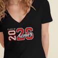 Senior Class Of 2026 Graduation Back To School Senior 26 Women's Jersey Short Sleeve Deep V-Neck Tshirt