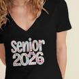 Senior Class Of 2026 Graduation 2026 Coquette Pink Bow Cute Women's Jersey Short Sleeve Deep V-Neck Tshirt