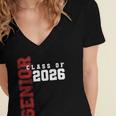 Senior Class Of 2026 Graduation Grad 26 Women's Jersey Short Sleeve Deep V-Neck Tshirt