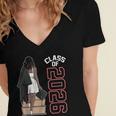 Senior Class Of 2026 Melanin Girl 2026 Graduation Women's Jersey Short Sleeve Deep V-Neck Tshirt