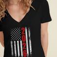 Senior Class Of 2026 Patriotic American USA Flag Graduation Women's Jersey Short Sleeve Deep V-Neck Tshirt