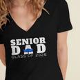 Senior Dad 2026 Class Of 2026 Graduation Women's Jersey Short Sleeve Deep V-Neck Tshirt