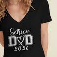 Senior Dad 2026 Graduation Class Of 2026 Men Daddy Father Women's Jersey Short Sleeve Deep V-Neck Tshirt