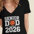 Senior Dad Class Of 2026 Cute Basketball Dad Graduation 2026 Women's Jersey Short Sleeve Deep V-Neck Tshirt