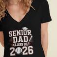 Senior Dad Class Of 2026 Graduate Baseball 2026 Graduation Women's Jersey Short Sleeve Deep V-Neck Tshirt