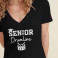Senior Drumline Class Of 2026 Marching Band Graduation Women's Jersey Short Sleeve Deep V-Neck Tshirt