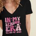 In My Senior Era Class Of 2026 Retro Senior 2026 Graduation Women's Jersey Short Sleeve Deep V-Neck Tshirt