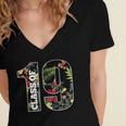 Senior Floral Class Of 2019 Shirt Graduation Idea Women's Jersey Short Sleeve Deep V-Neck Tshirt