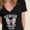 Senior Grad 2026 Class Of 2026 Senior Graduation 2026 Women's Jersey Short Sleeve Deep V-Neck Tshirt