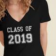 Senior Graduation Class Of 2019 GraduateShirt Women's Jersey Short Sleeve Deep V-Neck Tshirt