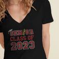 Senior Graduation Class Of 2023 High School College Graduate Women's Jersey Short Sleeve Deep V-Neck Tshirt