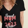 Senior Graduation Class Of 2023 Proud Mom Of 2023 Senior Women's Jersey Short Sleeve Deep V-Neck Tshirt