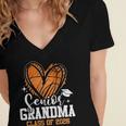 Senior Grandma Class Of 2026 Basketball Graduation Heart Women's Jersey Short Sleeve Deep V-Neck Tshirt