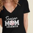 Senior Mom Class Of 2026 Baseball Mom Graduation Women's Jersey Short Sleeve Deep V-Neck Tshirt