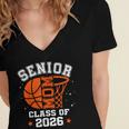 Senior Mom Class Of 2026 Basketball Graduation Women's Jersey Short Sleeve Deep V-Neck Tshirt