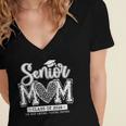 Senior Mom Class Of 2026 Senior Mama 2026 Graduation Leopard Women's Jersey Short Sleeve Deep V-Neck Tshirt