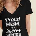 Senior Mom Class Of 2026 Soccer Mom Graduation Women's Jersey Short Sleeve Deep V-Neck Tshirt