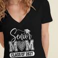 Senior Mom Class Of 2027 Senior Mama 2027 Graduation Women's Jersey Short Sleeve Deep V-Neck Tshirt