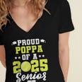 Senior Poppa 2025 Tennis Class Of 2025 Graduation Women's Jersey Short Sleeve Deep V-Neck Tshirt