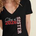 Senior Sister Class Of 2026 Proud Big Sis Graduation Family Women's Jersey Short Sleeve Deep V-Neck Tshirt